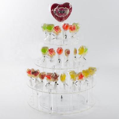 China Advertising Rotating Multilayer Detachable Round Acrylic Lollipop / Candy Display Stand For Birthday Party for sale