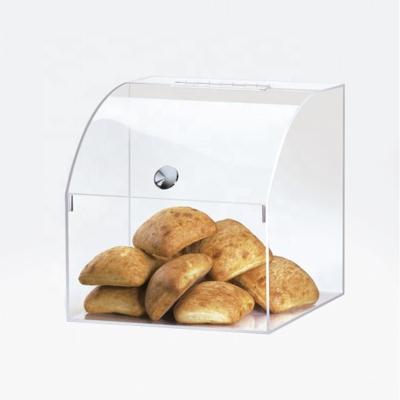 China Advertising Small Clear Acrylic Bread Cake Pastry Bakery Display Boxes With Lids for sale