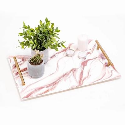 China High Quality Table Top Eco-friendly Tray Perfume Jewelry Acrylic Serving Tray With Handles Rohs Certificate for sale