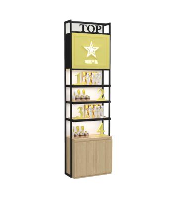 China Single Sided Free Design Cosmetic Shop Floor Display, Make Up Shop Rack, Cosmetic Retail Display Rack for sale