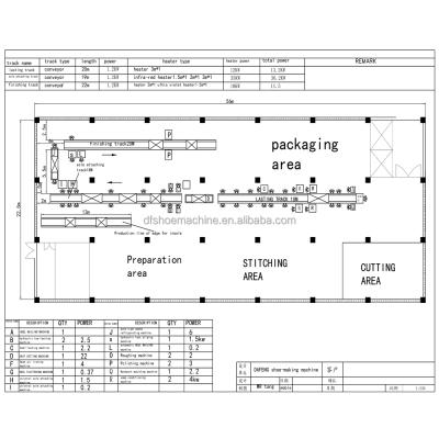 China Shoe making assembly line shoe production assembly line shoemaking manufacturing plant planning design for shoe factory for sale