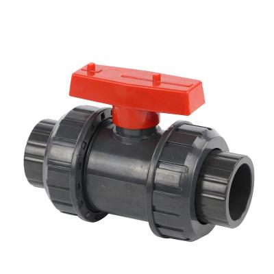 China True Commercial Union Kitchen ASTM 40 Double Socket UPVC Ball Valve for sale