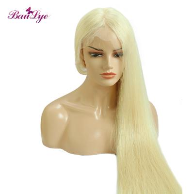 China Blonde Full End Double Color Lace Wave Wigs Virgin New Style Malaysian Hair Super Thick Straight Transparent Straight Hair for sale