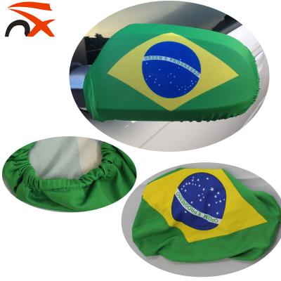 China Popular Decoration Premium Brazil Football Fans Car Mirror Flags Cover for sale