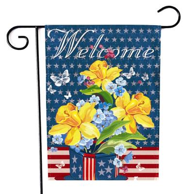 China Outdoor Custom Sublimation White Decorative Christmas Banner Flag 600D Polyester Hanging White Garden Halloween National Holiday for sale