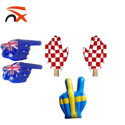 China PVC hot sale promotion encouraging big middle finger inflatable hand with one finger for sale