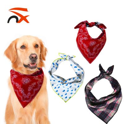 China wholesale custom printing 100%polyester logo triangle dog bandana for sale