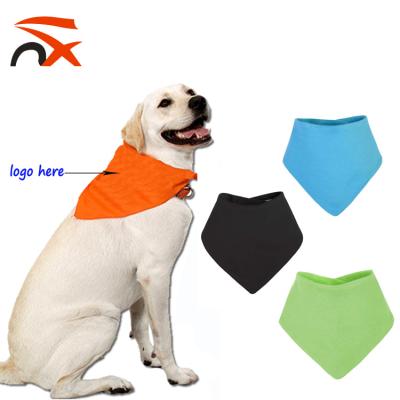 China Wholesale Custom Cotton 100%Polyester Elastic Screen Printed Logo Dog Bandana for sale