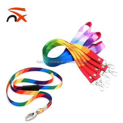 China Wholesale Custom Pride Rainbow Lanyards With Plastic Cheerful Promotion Buckle for sale