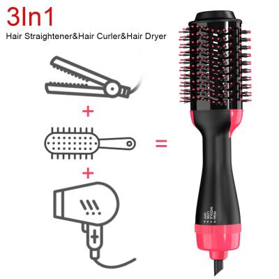 China Dropshipping Hair Styler Hot Air Ion Negative Hair Straightener Brush Ion One Step Hair Dryer Volumizer Brush for sale