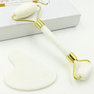 China Wrinkle Remover OEM ODM Powder Crystal Jade Massager Double-Headed Roller Jade Roller Jade Beauty Powder Crystal Roller for sale