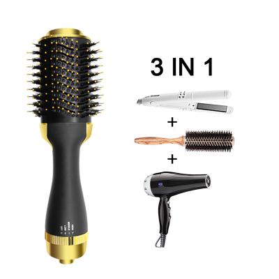 China Ionic 3 In 1 Hair Styling Straightener One Step Hair Dryer Brush Styler Hair Comb For Woman for sale