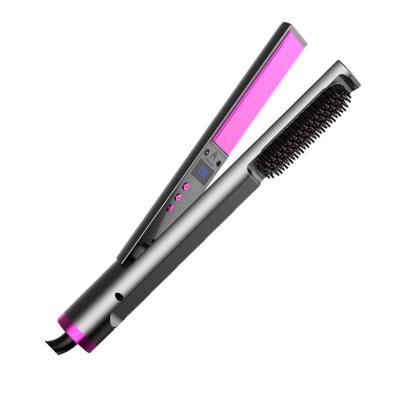 China Heat Protection Negative Ion Electric Ceramic Hair Straightener Professional 2 in 1 Hair Straightener and Curler for sale