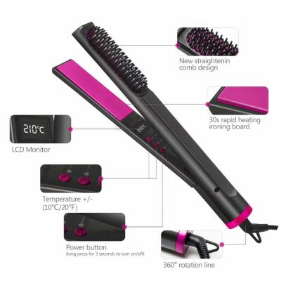 China Low Price Heat Protection 2 in 1 Dual Wet and Dry Styling Tool Curling Flat Iron Curler Hair Straightener for sale