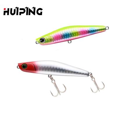 China ABS HUIPING 80mm Plastic Sinking 18g Pencil Bait Wholesale Artificial Saltwater Bass Trout Lure Plastic Wobbler Bait Pencil Lure Fishing for sale