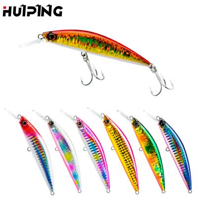 China ABS HUIPING 90mm Minnow 27g 15 Plastic Heavy Sinking 3D Colors Eyes Plastic Long Wobbing Mount Fishing Hard Bait PESCA Fishing Tackle for sale