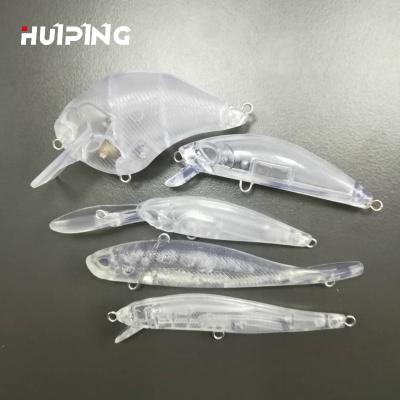 China ABS Plastic Fishing Lures Wholesale Freshwater Saltwater Lure DIY White Unpainted Plastic Fishing Body Hard Baits Floating Rattling Minnow for sale