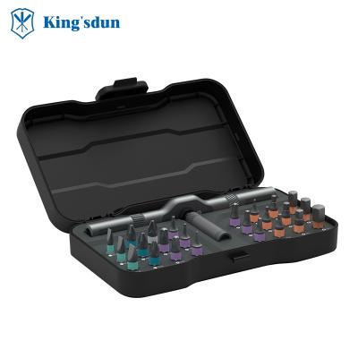 China Kingsdun 24PCS Multifunctional Steel Screwdriver Ratchet Screwdriver Set Ratchet Screwdriver Bit Set for sale