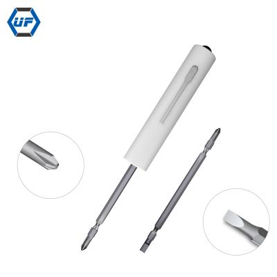 China Household Tool Double Head Pen Type Gift Phillips Slotted White Screwdriver for sale