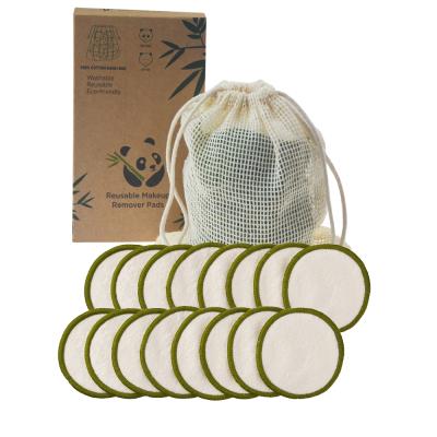 China Factory Direct Wholesale Organic Antibacterial Round Face Reusable Bamboo Naturally Make Up Pads Washable for sale