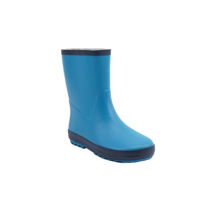 China Fashion Trend China Supplier Matte Blue Solid Colors Classic Children Rubber Soft Comfortable Rider Boot Rain Shoes Children for sale