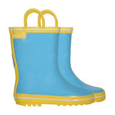 China Fashion trend factory direct solid colors light children's children raining waterproof boots with pull handles for sale