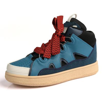 China Cushioning 2022 Fashion Blue Hip Hop Sneakers Women High Top Designer Sneakers Men Street Couples Shoes Mens Skateboard Shoes for sale