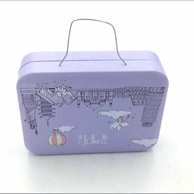 China Custom Gift Maker Hot Sale Christmas Cookie Tin Box Small Case With Handle For Chocolate Candy Cookie Gift Packaging for sale