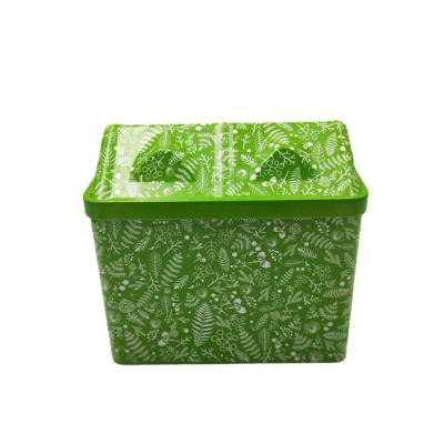 China Gift & Metal Craft Green Tree Shape Tin Box Christmas Tin House Gift Box for sale