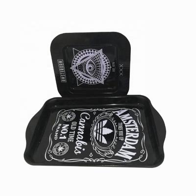 China Hot Sales Custom Black Metal Tin Tray Custom Serving Tray 208x138x17MM (H) for sale