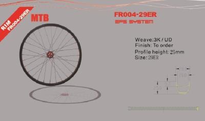 China 29er Monocoque Carbon Bike Wheelset  , Novatec D711 hub Clincher Carbon MTB Wheelset for sale