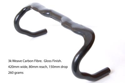 China Carbon Bike Parts Carbon Road  Bike Handlebars , 3k Matte / Gloss Finish HB003 for sale