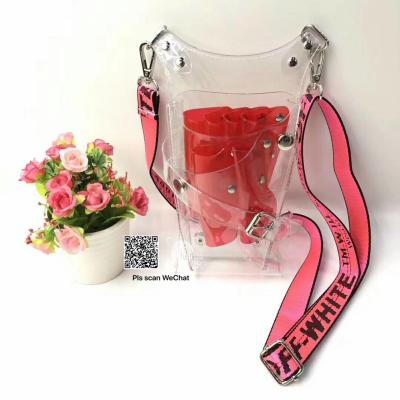 China New PVC Synthetic Leather Fashion Salon Scissor Transparent Bags with Different Colors for sale