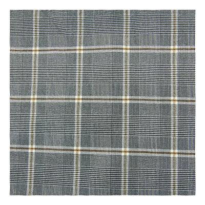 China New design QUICK DRY polyester fabric printed 100% gray plaid printed apparel fabric for sale