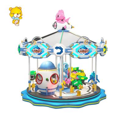 China Fiberglass Amusement Equipment Mall 12 Passenger Mecha Carousel For Kids Amusement Park Carousel for sale