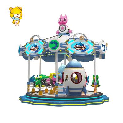 China Mechanical Fiberglass Mall 12 Passenger Transfer Horse Ride Carousel Ride For Kid for sale