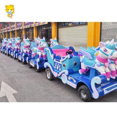 China Fiberglass Mall Carousel Kids Ride Trackless Electric Outdoor Square Amusement Park Scenic Train Large for sale