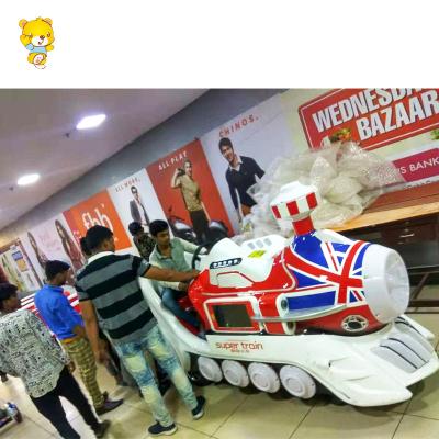 China Fiberglass Outdoor Public Playground Trackless Trains For Sale Electric Battery Ride Train On Kids Train With Two Trolleys for sale