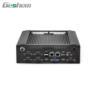 China LAN VGA HD Mini Industrial Desktop Application J1900 I3 I5 I7 6*COM RS232 RS485 2 Fanless Industrial PC for sale