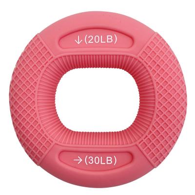 China Exercise Finger Strengther Muscle Training Grip Arm Strength Hand Strength Test Program Silicone Adjustable Grip Ring Hand Grip for sale