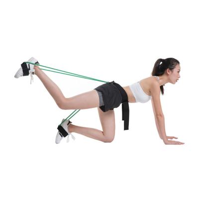 China Body Slimming Fitness Leg Exerciser Pull Rope Support Belt Home Adjustable Resistance Band Set Leg Strength Booty Belt Exercising Set for sale