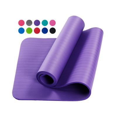 China Thick Yoga Mat Pilates Mat Beginner Exercise Gymnastics Mats Nbr Fitness Pad Factory 10Mm Yoga Pilate Exercise Gym for sale