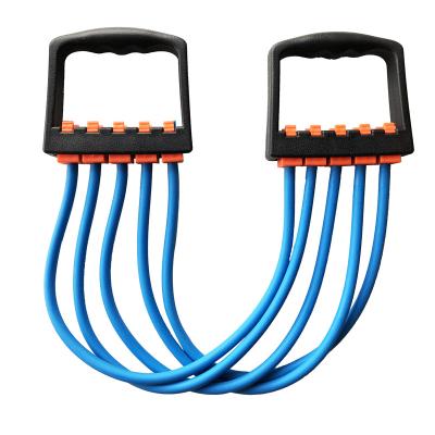 China Exercise Factory Sale Fitness Rope Fitness Equipment Home Fitness Band 5 Tubes Resistance Bands Set Chest Expander for sale