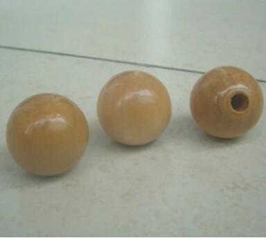 China 24mm wood ball with half hole clear lacquered wooden ball for clothes rack for sale