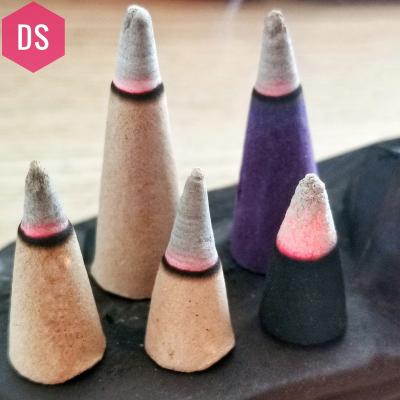 China Natural Colorful Essential Chinese Incense Backflow Incense Cone Dipped Incense Giant Cone for sale