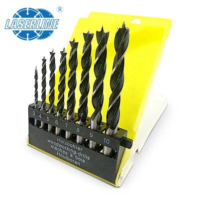 China Wholesale Woodworking 8pcs Hole Drilling Wood Factory Three Point Drill Bit Set Board Opener 3-10mm Plastic Box Woodworking Drill Bit for sale