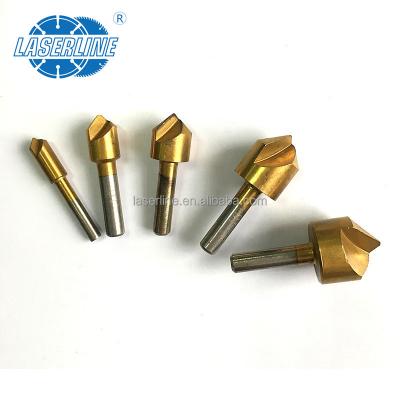 China 5pc Perfect Fit HSS 90 Degree Single Edge Titanium Plating Chamfering Tool for Woodworking Milling for sale