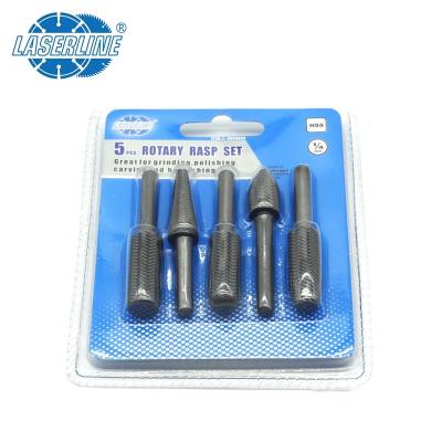 China Rotary Shank Burr Set Electric Rotary Rasp 5Pcs 6mm File Rasp Drill Bit Embossed Steel For Soft Metal for sale