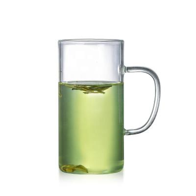 China Sustainable Borosilicate Transparent Glass Tea Cups With Handle for sale