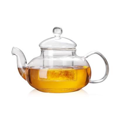 China Sustainable Tea Kettle Loose Leaf Heat Resistant Glass Blooming Glass Teapot for sale